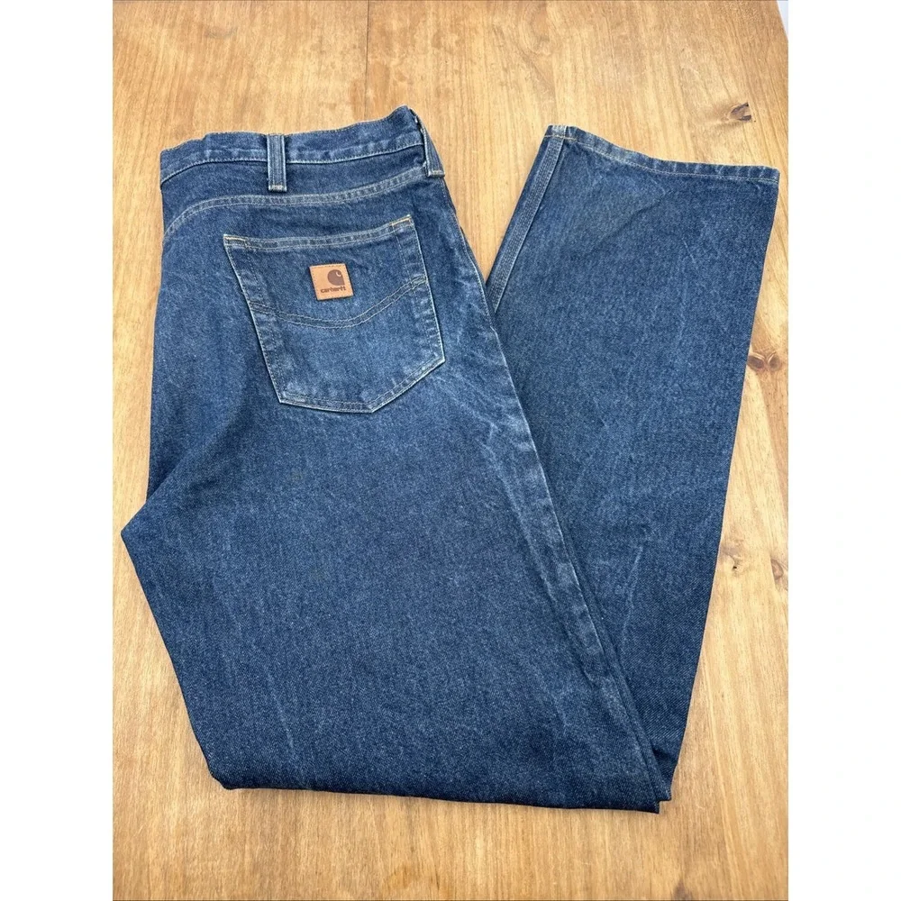 Carhartt B480 DVB Traditional Fit Blue Denim‎ Jeans Mens 38x34 Workwear Grunge